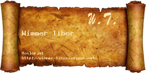 Wimmer Tibor névjegykártya